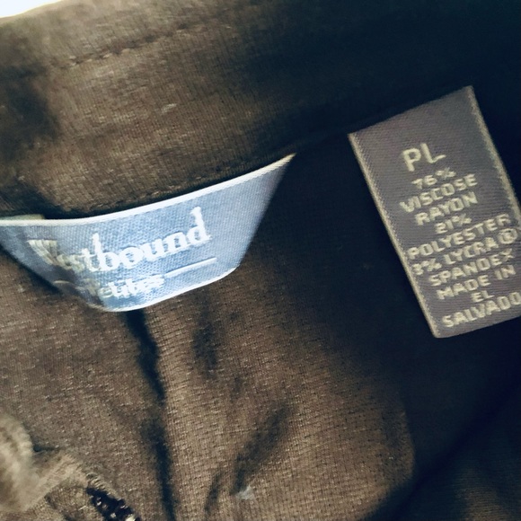 Westbound Brown Zippered Knit Jacket Sz LP - Picture 3 of 3